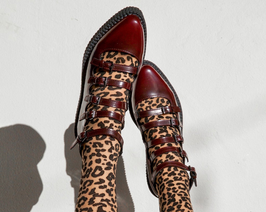 Burgundy Rub - Off Multi Strap Pointed Mary Jane - T.U.K.A9902L-05