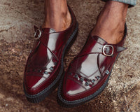Burgundy Rub Off TUKskin™ Monk Buckle Creeper - T.U.K.A9856-03