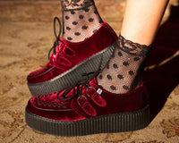 V8463 Burgundy Velvet Viva Mondo Creepers