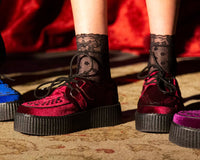 V8463 Burgundy Velvet Viva Mondo Creepers