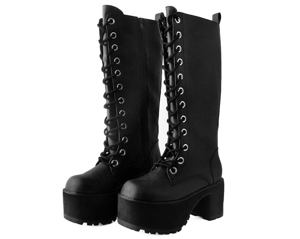 A9649L Distressed Knee-High Nosebleed Boot