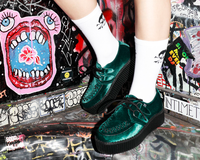 Emerald Green Velvet Viva Mondo Creeper - T.U.K.V8535-03