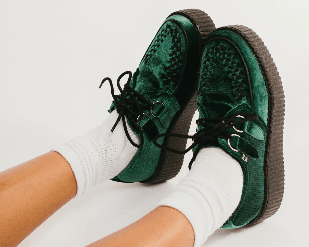 Emerald Green Velvet Viva Mondo Creeper - T.U.K.V8535-03