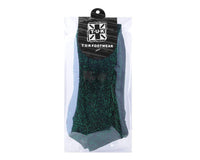 TSK1131 Green Ribbed Glitter Sock TSK1131-OS