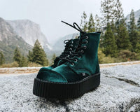 V9759L Green Velvet 7-Eye Viva Mondo Boot