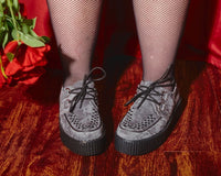 V9981 Grey Faux Suede Interlace Mondo Creeper