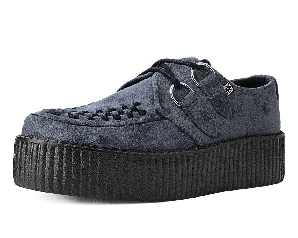 V9981 Grey Faux Suede Interlace Mondo Creeper