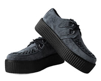 V9981 Grey Faux Suede Interlace Mondo Creeper