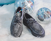V9981 Grey Faux Suede Interlace Mondo Creeper