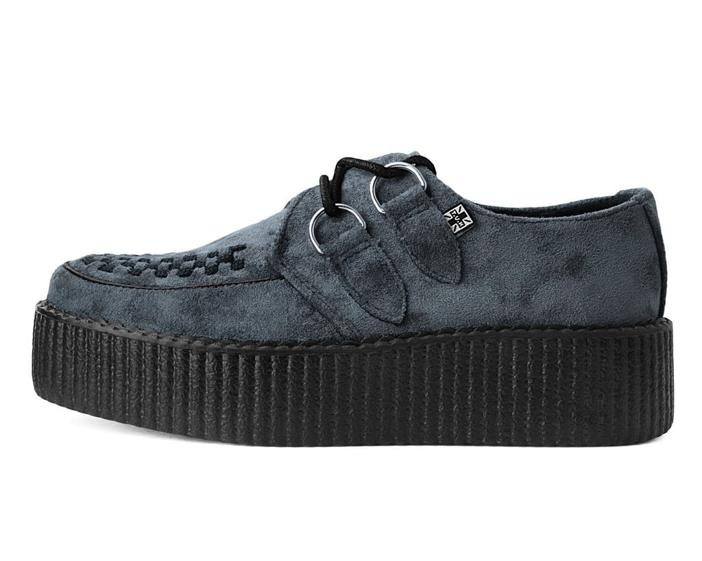 V9981 Grey Faux Suede Interlace Mondo Creeper