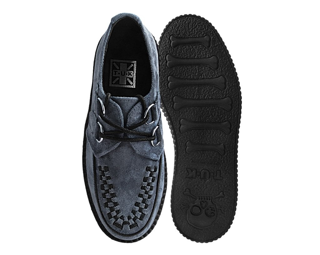 V9981 Grey Faux Suede Interlace Mondo Creeper