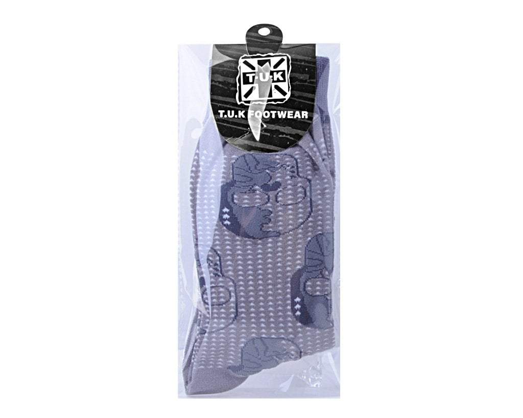 TSK1092 Grey Skull Crew Sock TSK1092-OS