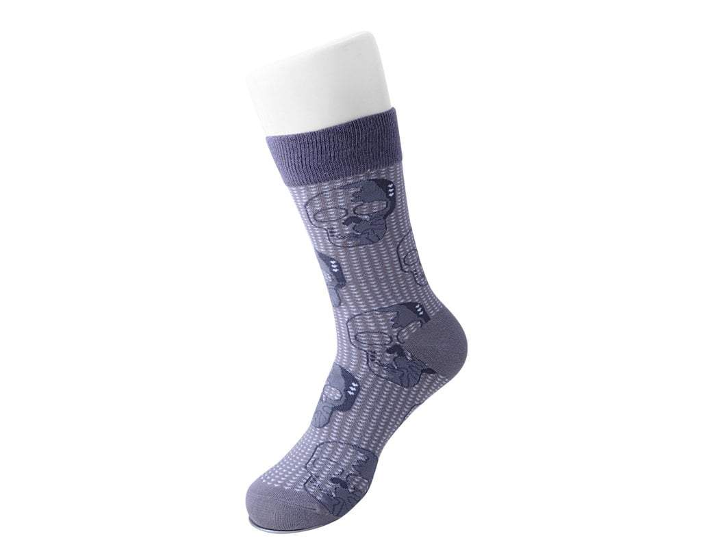 TSK1092 Grey Skull Crew Sock TSK1092-OS