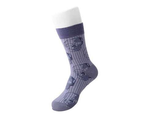 TSK1092 Grey Skull Crew Sock TSK1092-OS
