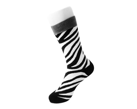 TSK1091 Grey Stripe Zebra Crew Sock TSK1091-OS