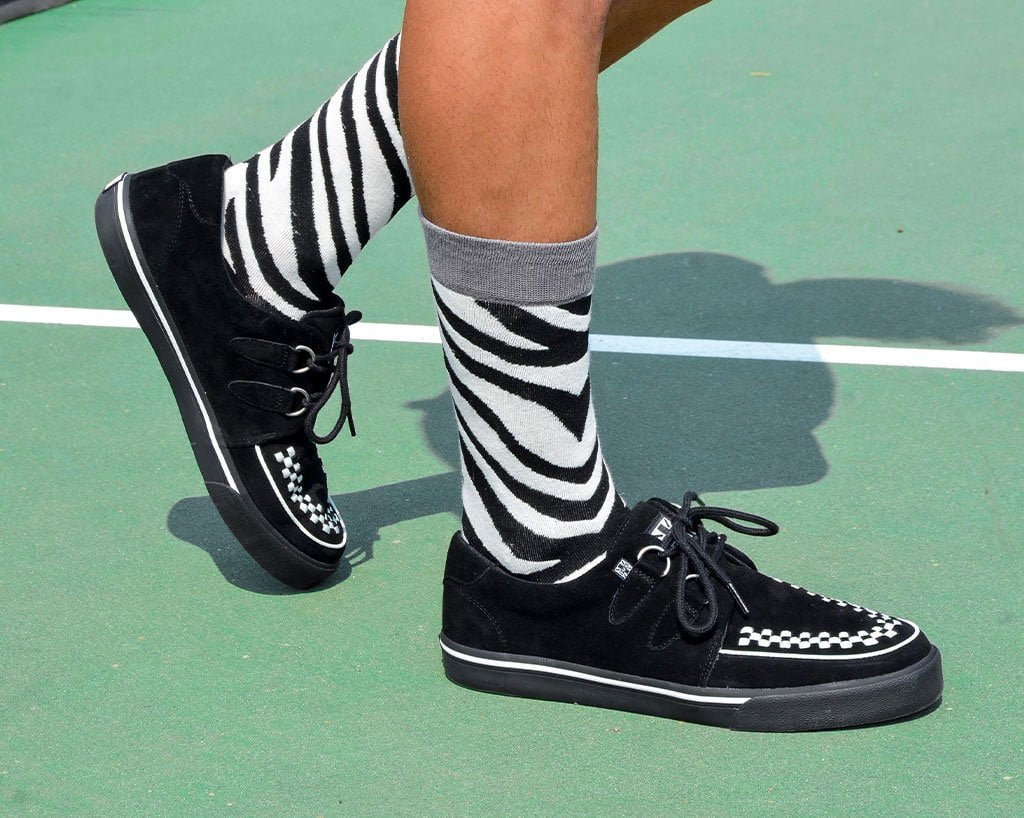 TSK1091 Grey Stripe Zebra Crew Sock TSK1091-OS