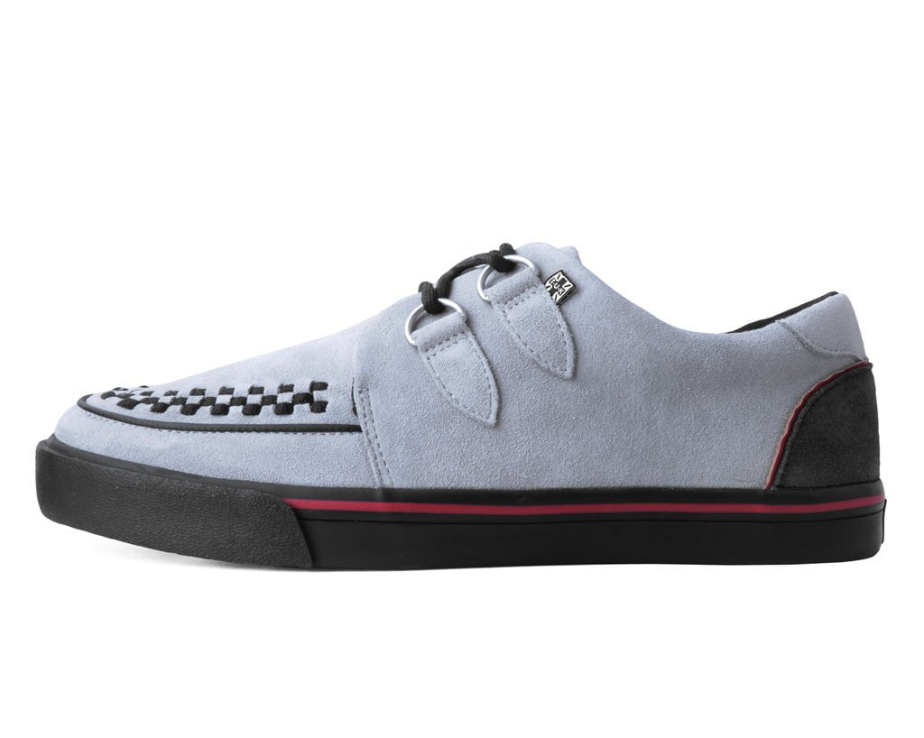 A3048 Grey Suede & Red Trim Interlace Sneaker