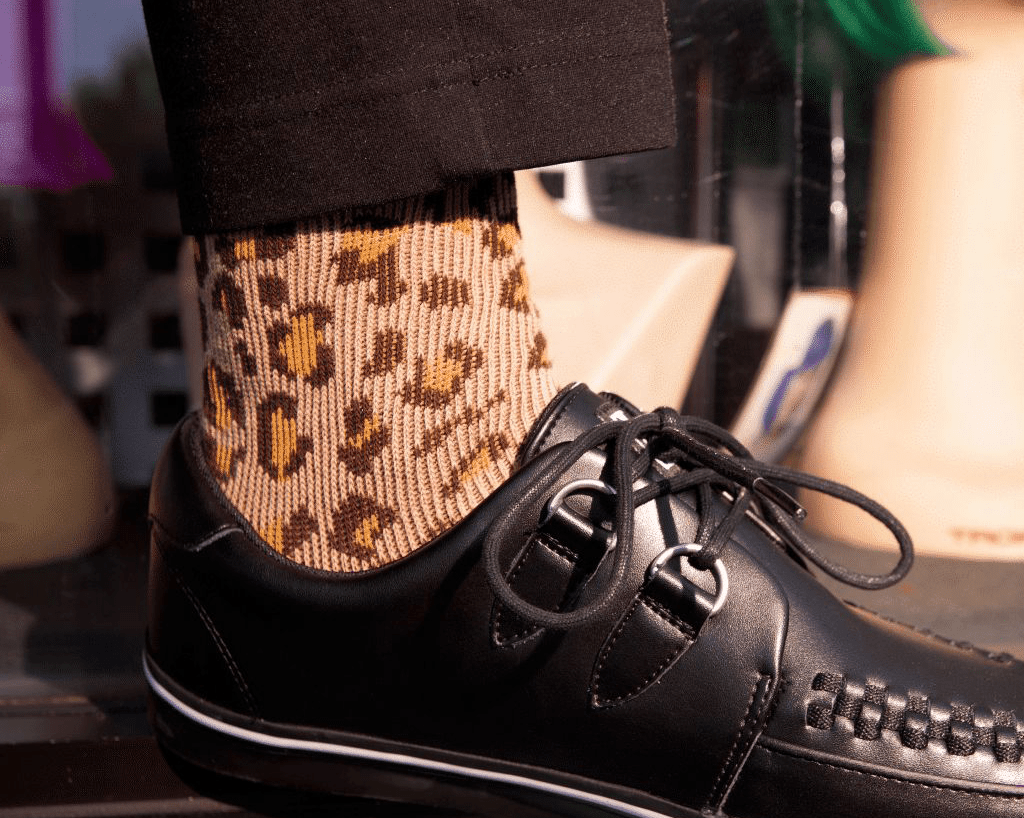 TSK1099 Leopard Khaki Crew Sock TSK1099-OS