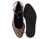 A9541L Leopard Pointed Ballet Ankle Strap Creeper