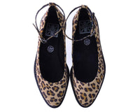 A9541L Leopard Pointed Ballet Ankle Strap Creeper