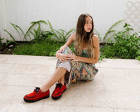 A3045 Lucious Red Suede D-Ring Interlace Sneaker