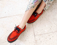 A3045 Lucious Red Suede D-Ring Interlace Sneaker
