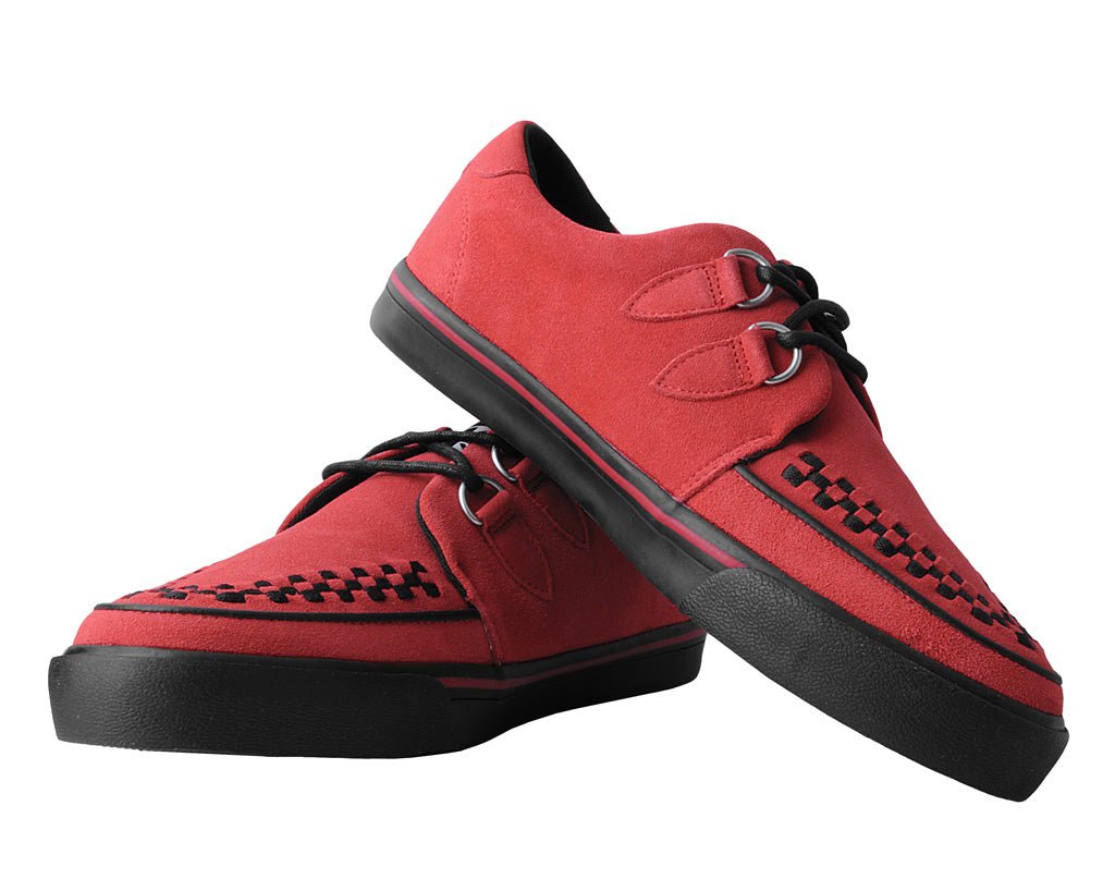 A3045 Lucious Red Suede D-Ring Interlace Sneaker