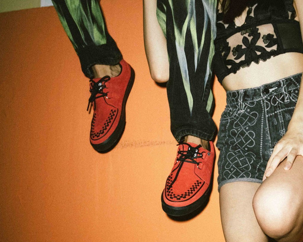 A3045 Lucious Red Suede D-Ring Interlace Sneaker