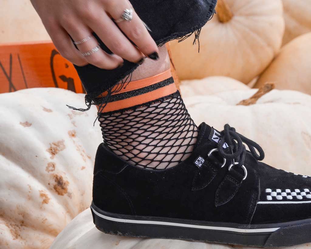TSK1122 Multi-color Band Fishnet 5-Pk Sock TSK1122-OS
