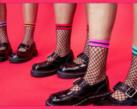 TSK1122 Multi-color Band Fishnet 5-Pk Sock TSK1122-OS