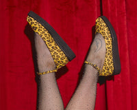A9987L Mustard Leopard Pointed Ballet Creeper