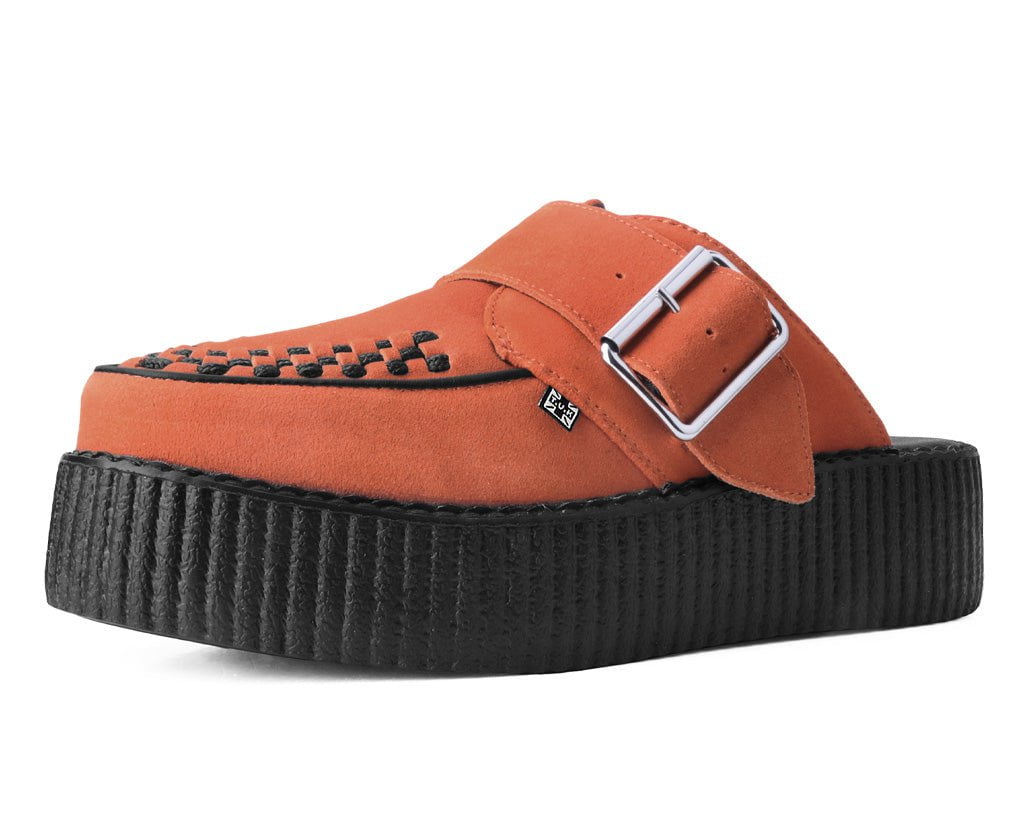 V3178L Orange Suede Creeper Mule