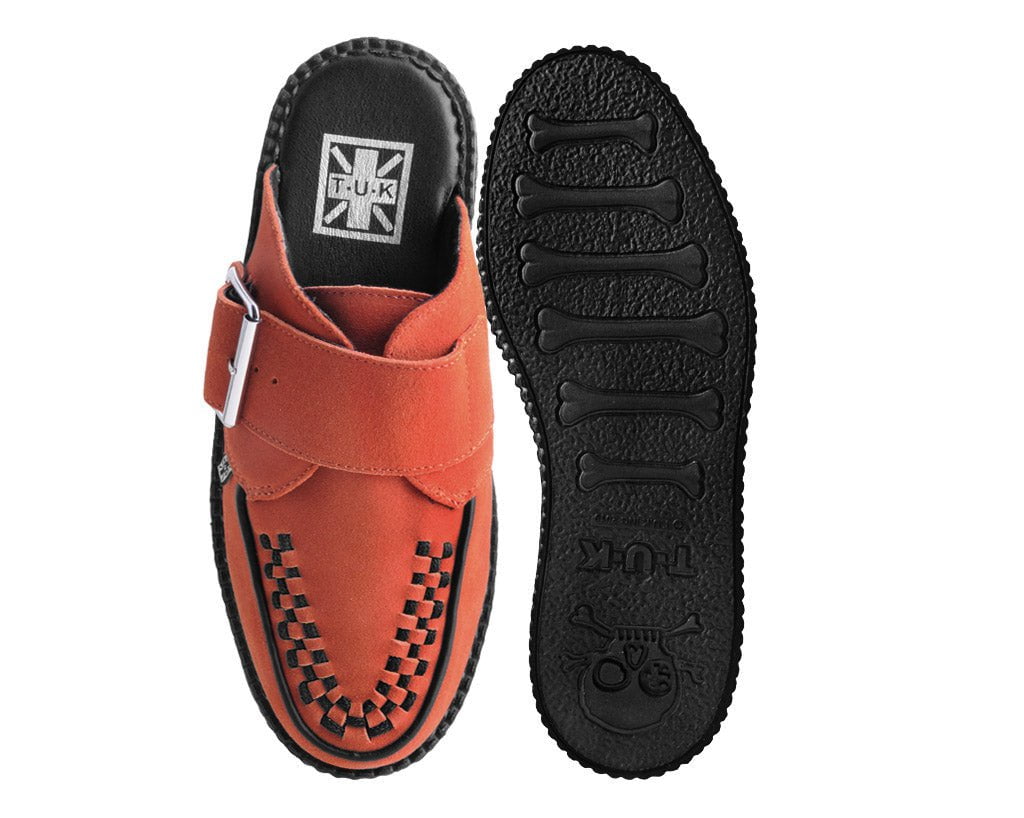 V3178L Orange Suede Creeper Mule