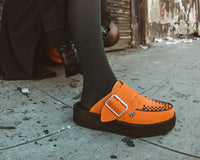 V3178L Orange Suede Creeper Mule