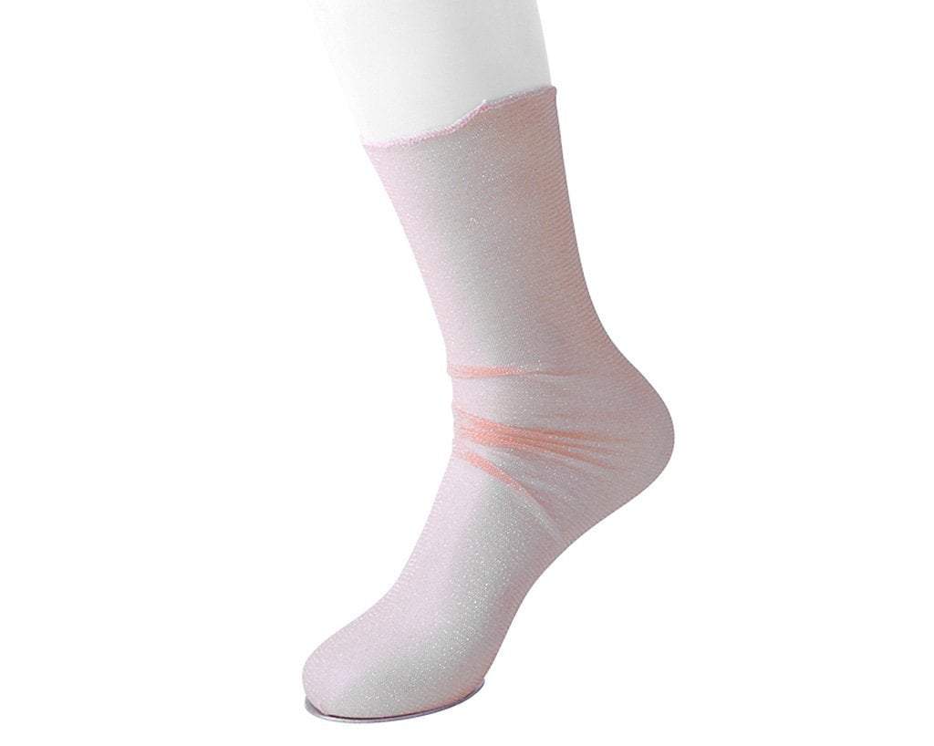 TSK1054 Pink Sheer Metallic Women’s Sock TSK1054-OS
