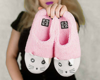 SL04 Pink & White Fuzzy Kitty Slipper
