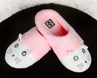 SL04 Pink & White Fuzzy Kitty Slipper