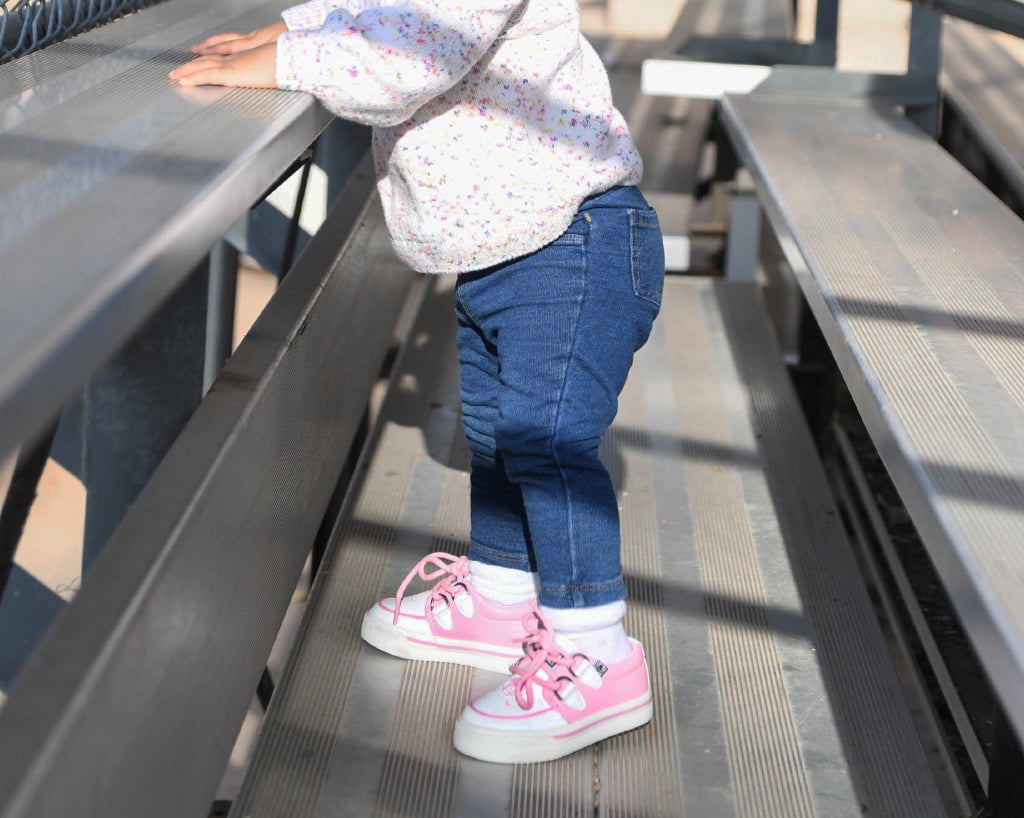 A3140B Pink & White TUKskin™ Pirate Creeper Toddler Sneaker