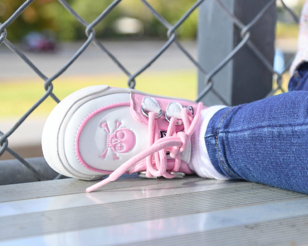 A3140B Pink & White TUKskin™ Pirate Creeper Toddler Sneaker