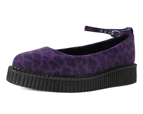 A9985L Purple Leopard Pointed Ballet Creeper