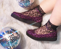 A9985L Purple Leopard Pointed Ballet Creeper