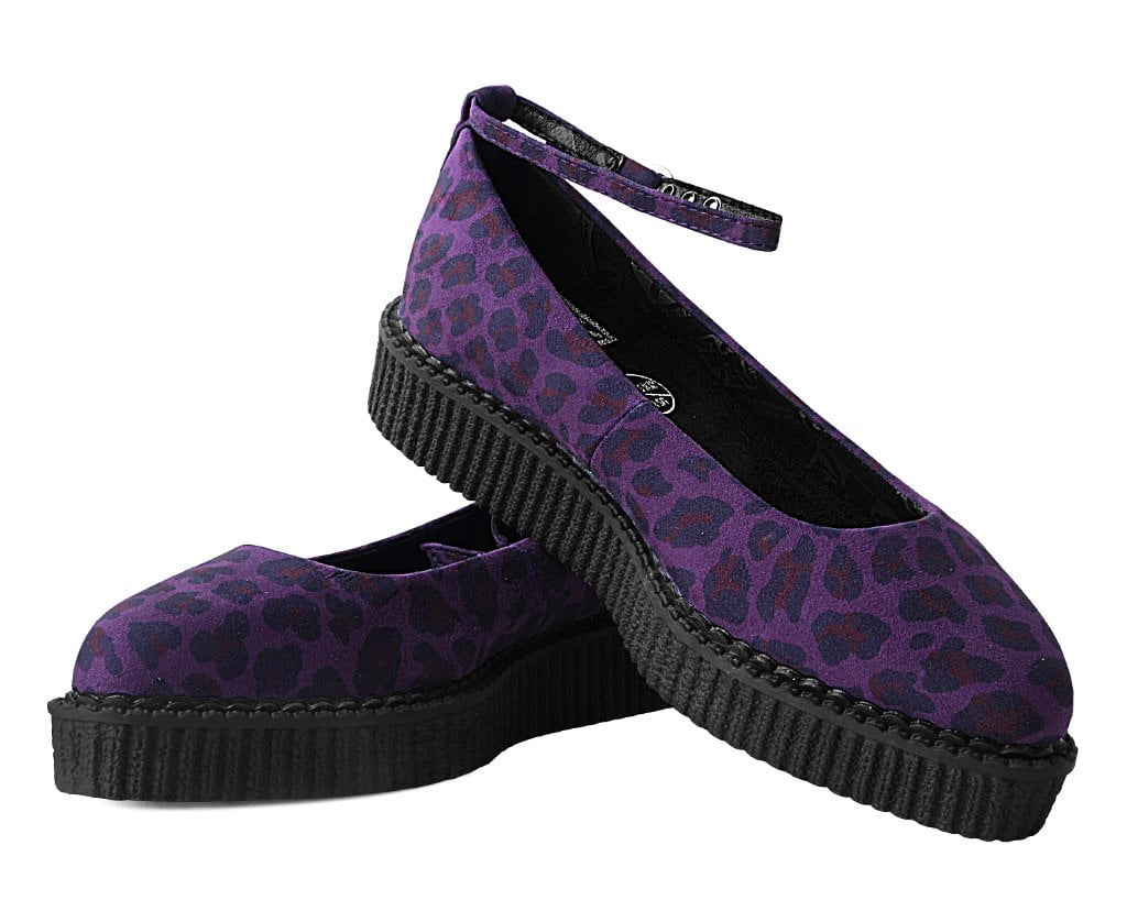 A9985L Purple Leopard Pointed Ballet Creeper