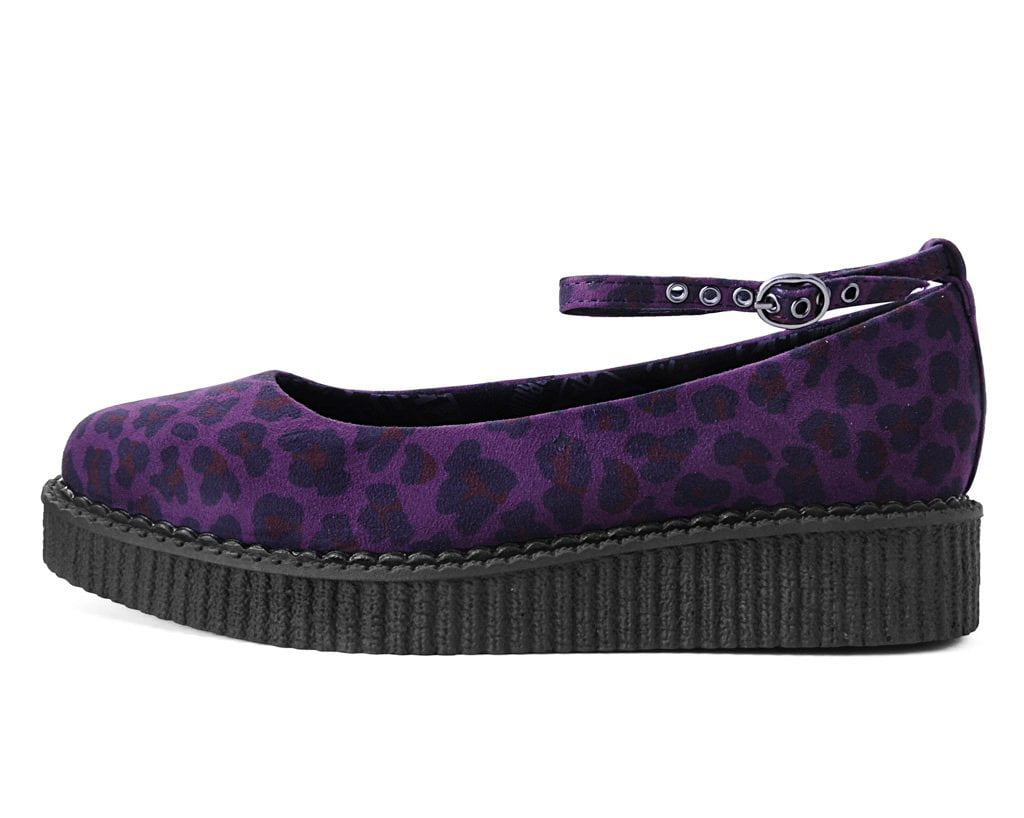 A9985L Purple Leopard Pointed Ballet Creeper