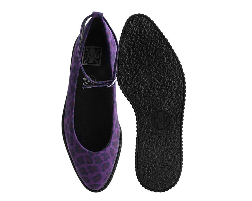 A9985L Purple Leopard Pointed Ballet Creeper
