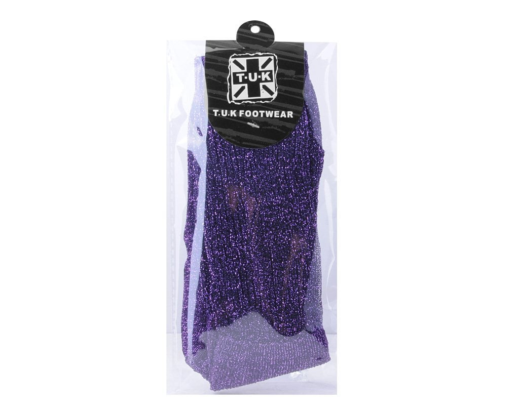 TSK1128 Purple Ribbed Glitter Sock TSK1128-OS