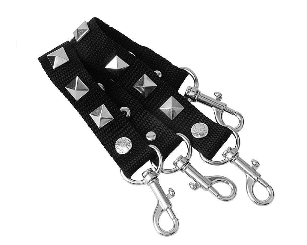 SA03 Pyramid Black Bondage Shoe Straps