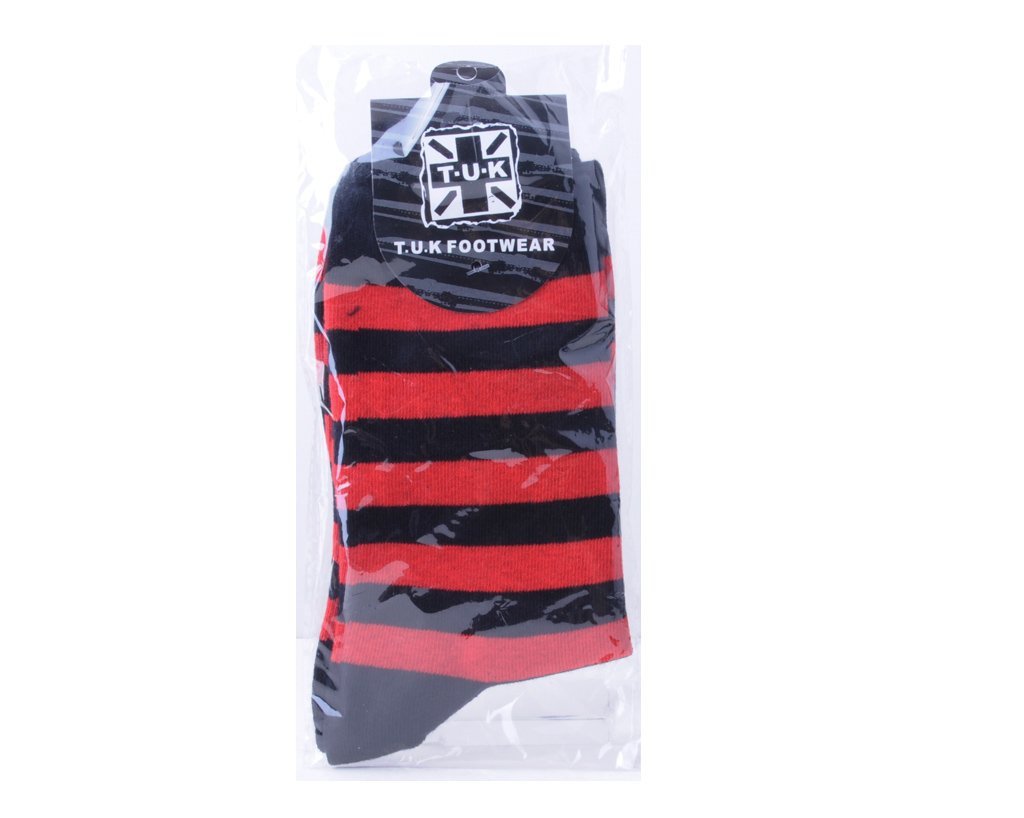 TSK1120 Red & Black Stripe T.U.K Women's Sock TSK1120-OS