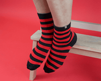 TSK1120 Red & Black Stripe T.U.K Women's Sock TSK1120-OS