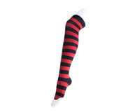 TSK1142 Red & Black Striped Thigh High Sock TSK1142-OS