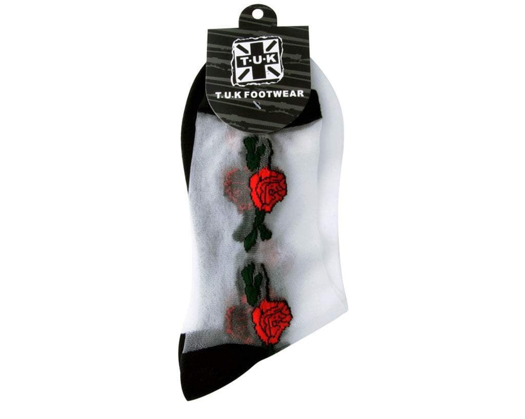 TSK1001 Red Rose Sheer Sock TSK1001-OS